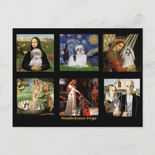 Postal Obras Maestras Compuestas-Shih Tzus (Anverso)