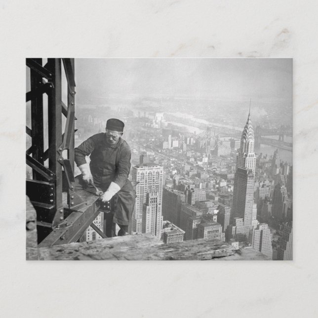 Postal Obrero del acero del Empire State, 1936 (Anverso)