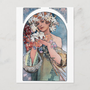 Postal obsequio por arte deco de lillies