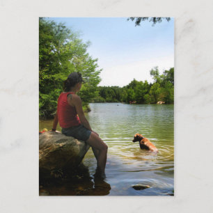 Postal Observación de perros en el lago Ladybird - Austin