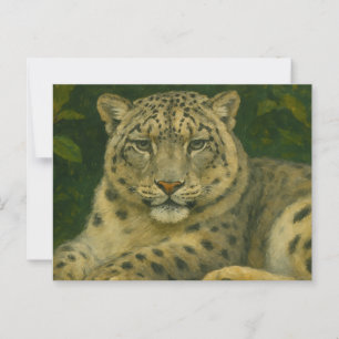 Postal Observador silencioso - Leopardo de la nieve con l