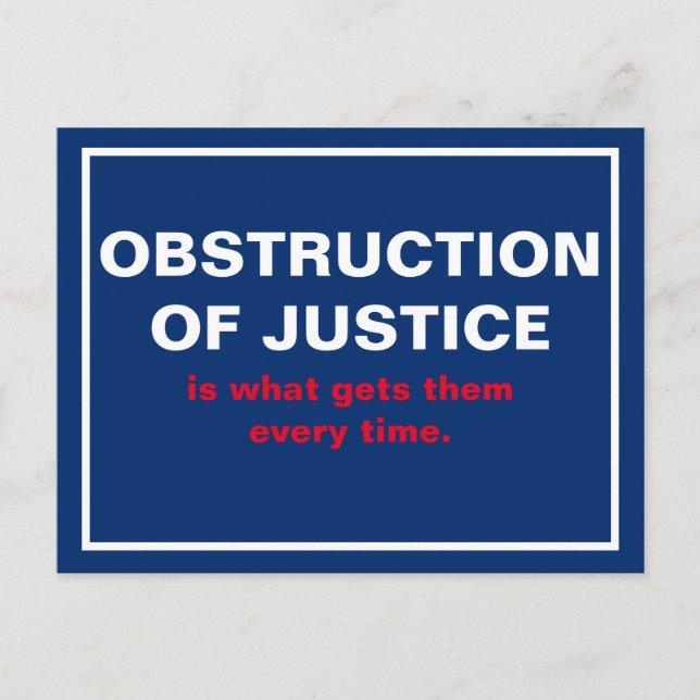 Postal Obstrucción de la justicia Trump Casa Blanca (Anverso)