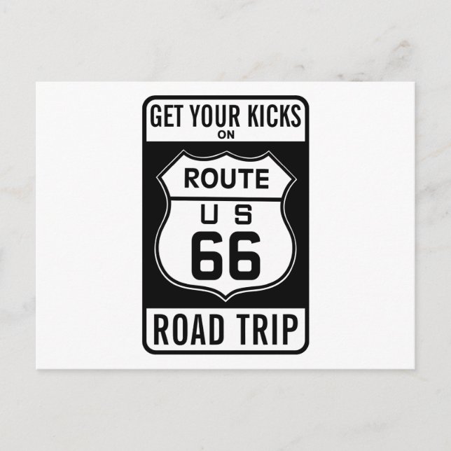 Postal Obtener sus puntas en la ruta 66 (Anverso)