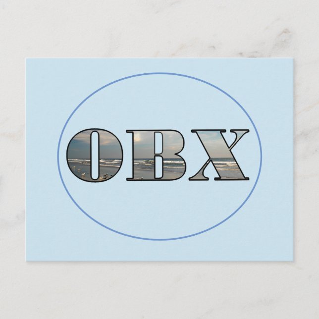 Postal OBX Beach Text (Anverso)