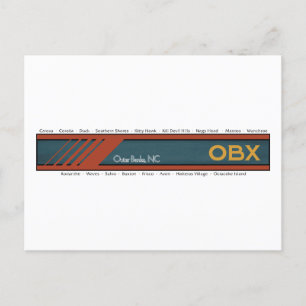 Postal OBX Outer Banks Towns drk txt