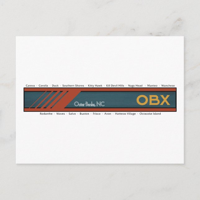 Postal OBX Outer Banks Towns drk txt (Anverso)