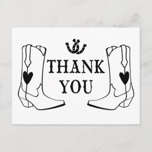 Postal Occidente Gracias Cowboy Boot Country Wedding