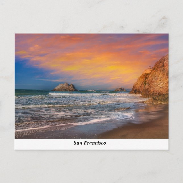 Postal Ocean Beach at Sunset (Anverso)