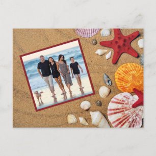 Postal Ocean Beach Vacation Starfish Seashells Foto