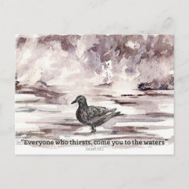 Postal Ocean Bird Scripture Isaiah 55 1 Prayer Card 