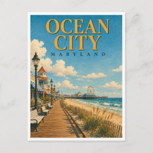 Postal Ocean City Maryland Boardwalk GeoSaga