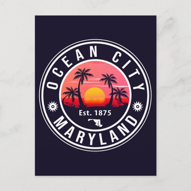 Postal Ocean City Maryland Retro Sunset Souvenirs 60 (Anverso)