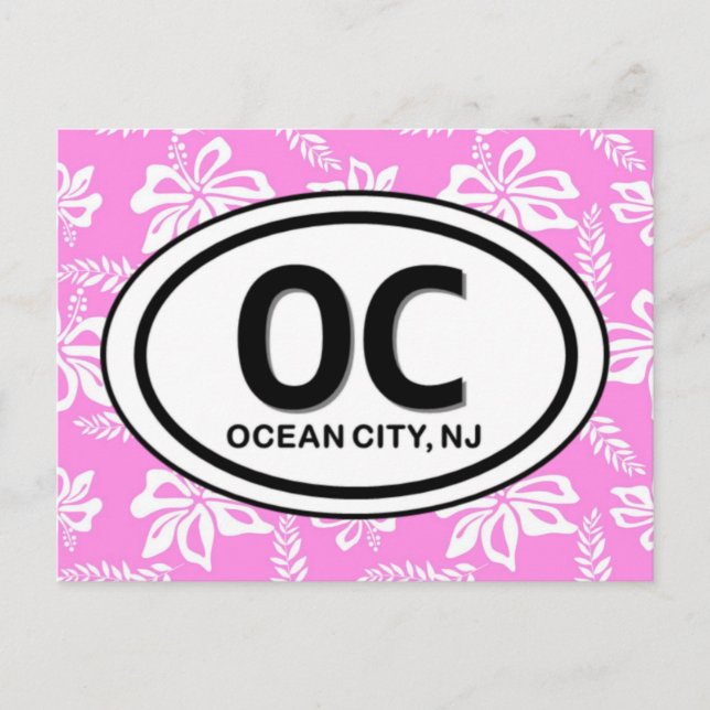 Postal Ocean City New Jersey ~ OC NJ Pink Beach (Anverso)