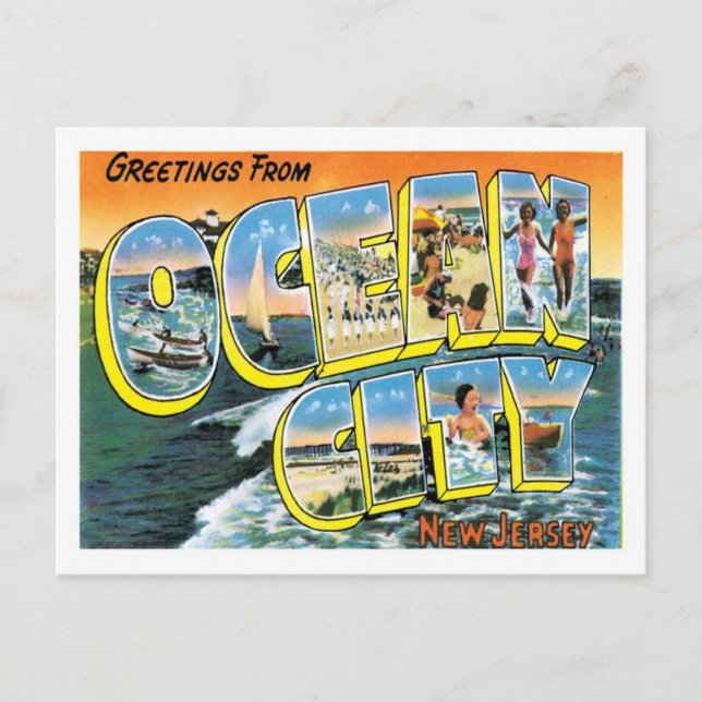 Postal Ocean City NJ Ciudad de Estados Unidos (Anverso)