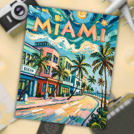 Postal Ocean Drive Art de Miami en los viajes al estilo d