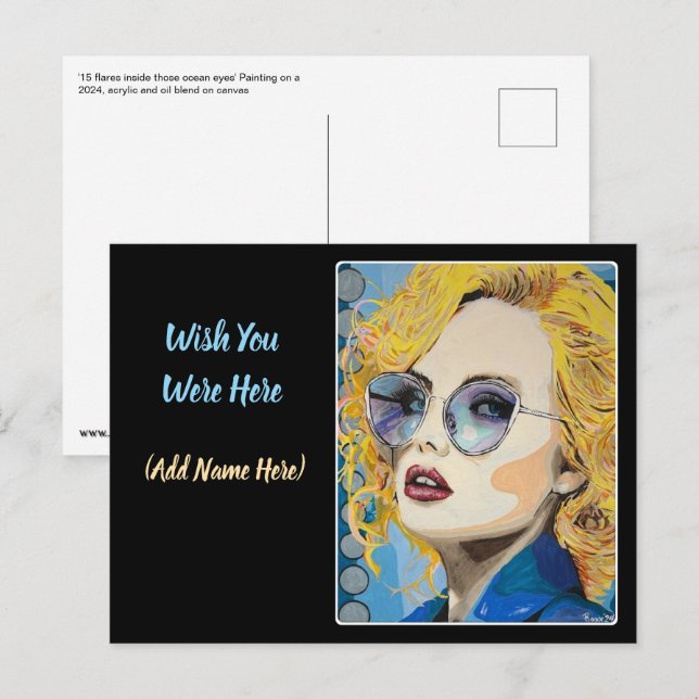 Postal 'Ocean Eyes' Pintura en una  (Anverso / Reverso)