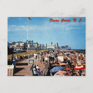 Postal Ocean Grove, NJ, Boardwalk, 1962 Vintage