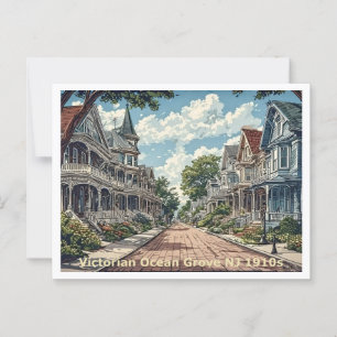 Postal Ocean Grove NJ, casas victorianas, vista de los 19