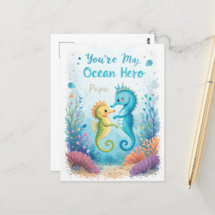 Postal Ocean Hero Fathers Day Seahorse Dad