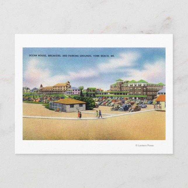Postal Ocean House, Breakers y el estacionamiento (Anverso)