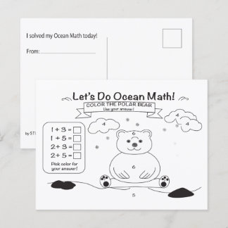 Postal Ocean Math Coloring Postcard