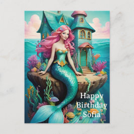 Postal Ocean Mermaid Happy Birthday 