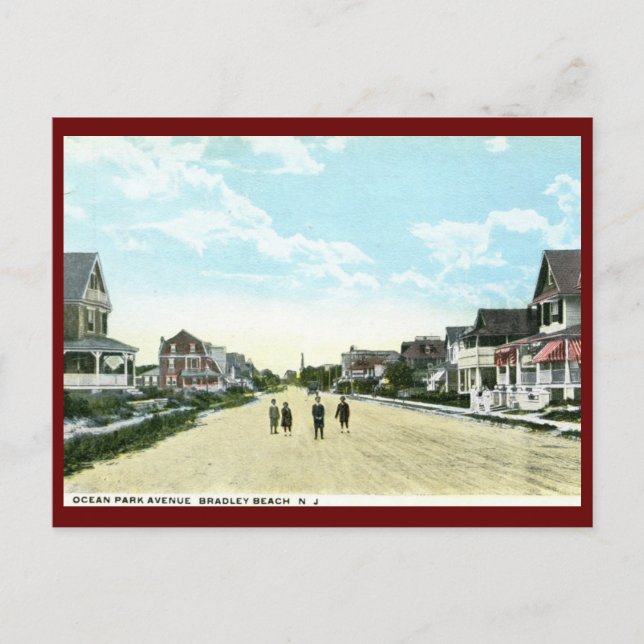 Postal Ocean Park Ave, Bradley Beach, NJ Vintage (Anverso)
