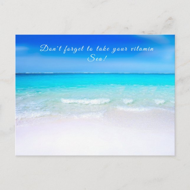 Postal Ocean Quote Beach Sea Life Aqua Blue (Anverso)