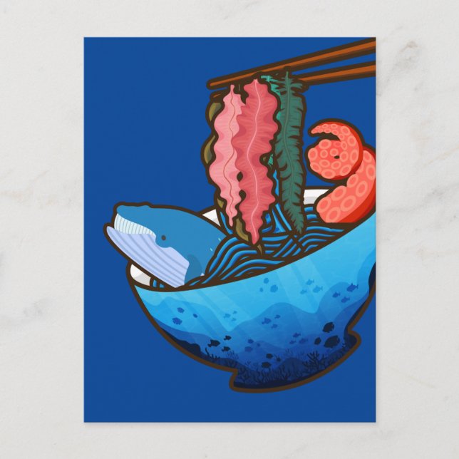 Postal Ocean Ramen Tentacle Kelp Naturaleza de la Comida  (Anverso)