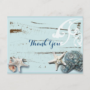 Postal ocean SeaShells Beach Wedding gracias