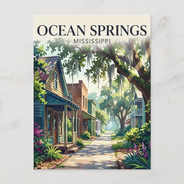Postal Ocean Springs EE. UU. (Anverso)