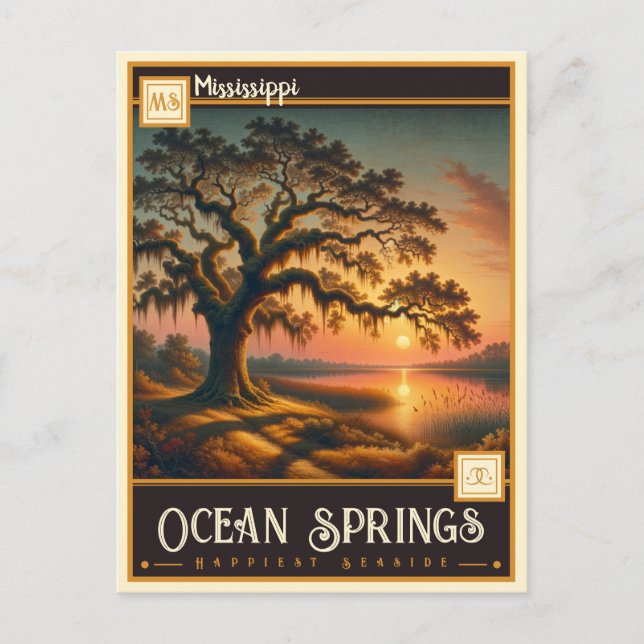 Postal Ocean Springs, Mississippi | Vintage (Anverso)