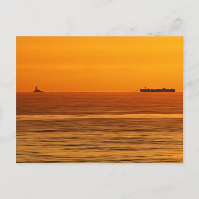 Postal Ocean Tug y Barge al amanecer (Anverso)