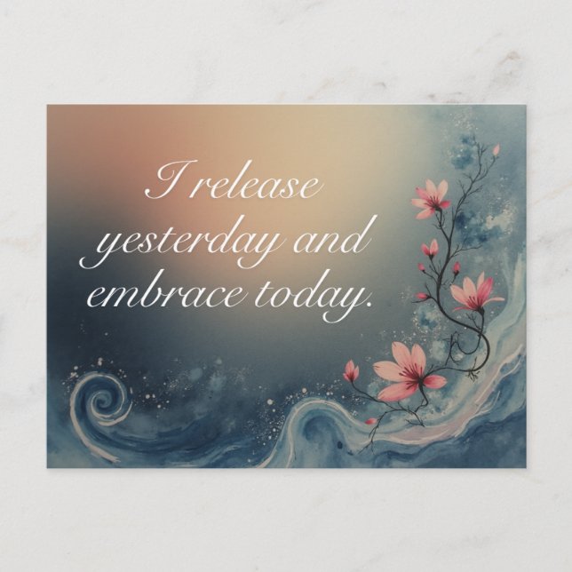 Postal Ocean Wave Inspirational Calming Message (Anverso)