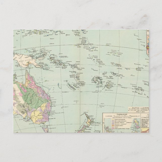 Postal Oceanien - Atlas Map of Oceania (Anverso)