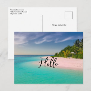 Postal Océano Acuamarino Playa Tropical Escénica