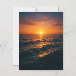 Postal Océano atardecer cinemático - Bella Artes realista