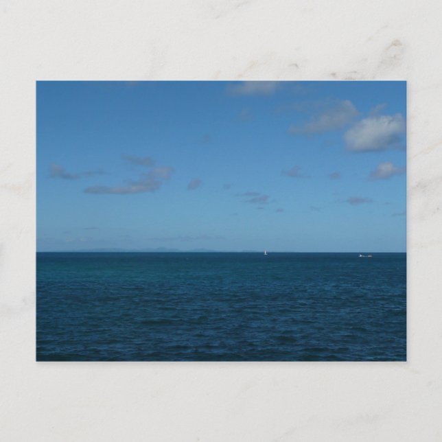 Postal Océano azul del horizonte de Santa Lucía (Anverso)