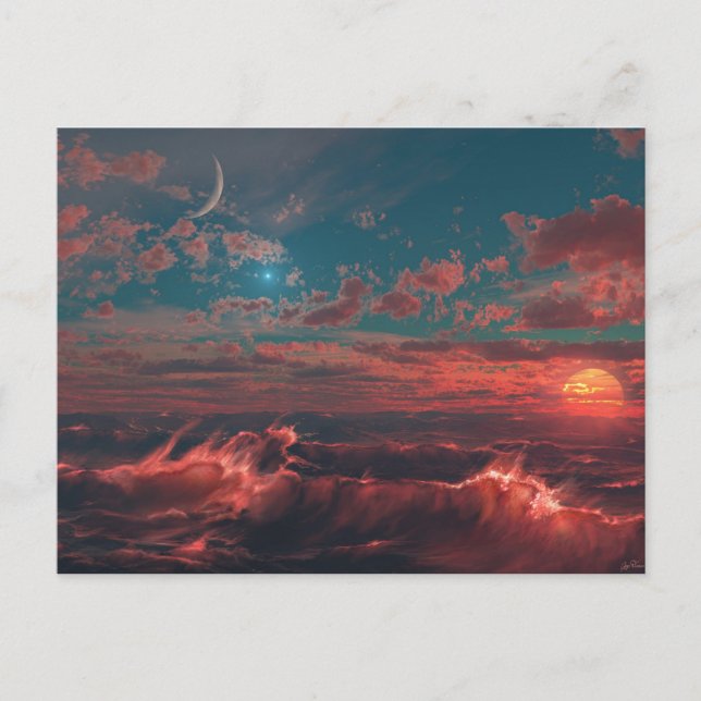 Postal Océano de fuego (Anverso)