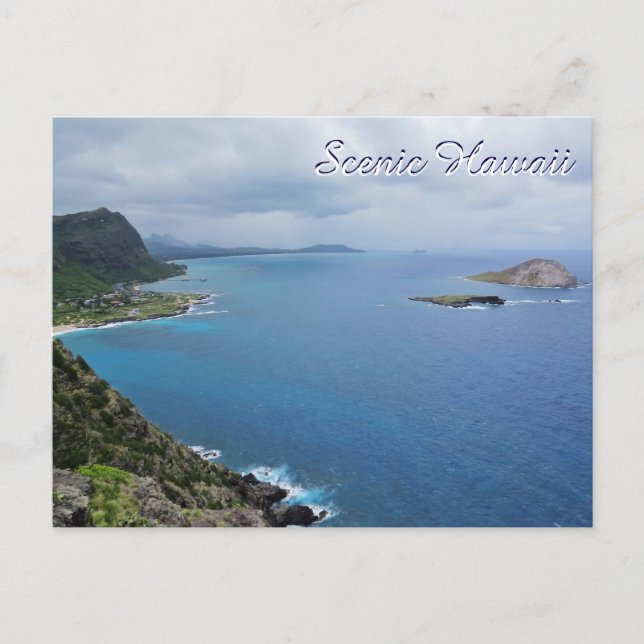 Postal Océano de las montañas de la isla Makapuu Oahu (Anverso)