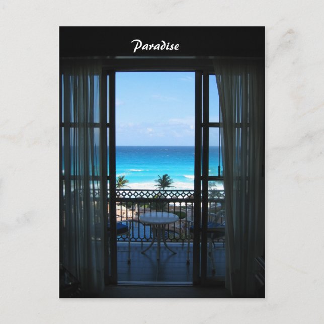 Postal Océano en Cancún, México (Anverso)