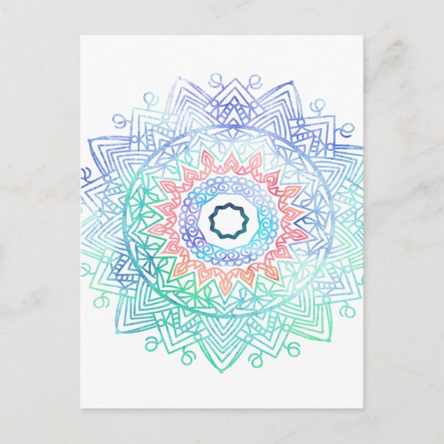 Postal Océano-madala. rosa azul acuático (Anverso)
