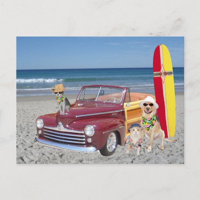 Postal Océano/playa/surf/Woodie (Anverso)