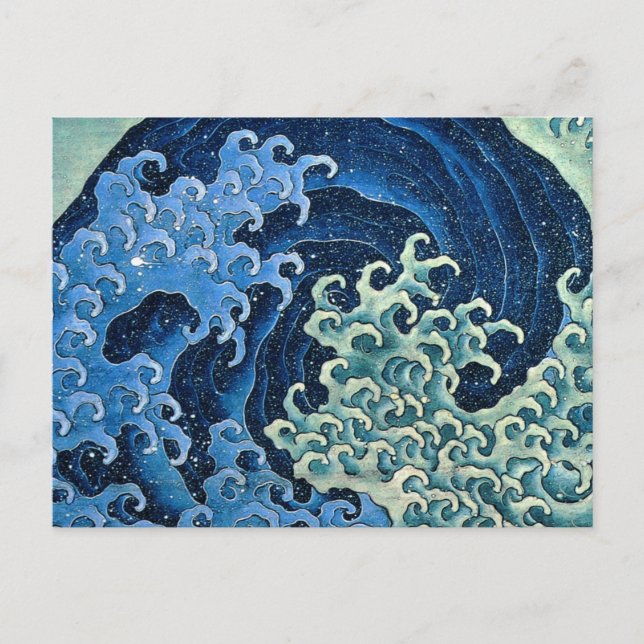 Postal Océano vintage de ola femenina de Hokusai (Anverso)