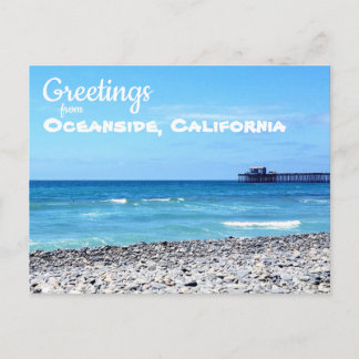 Postal Oceanside California Beach and Pier