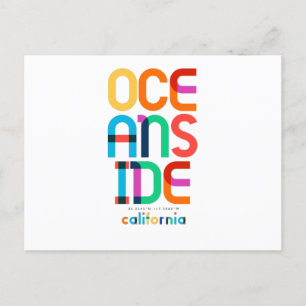 Postal Oceanside California Mid Century, Pop Art,