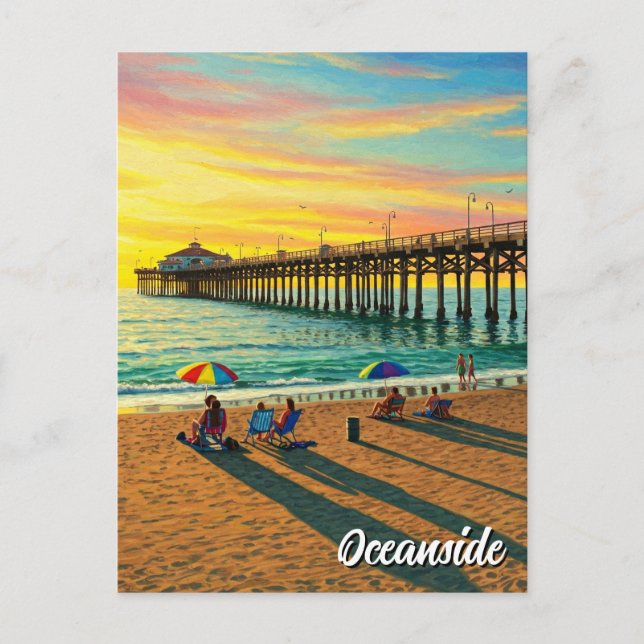 Postal Oceanside Pier California Travel (Anverso)