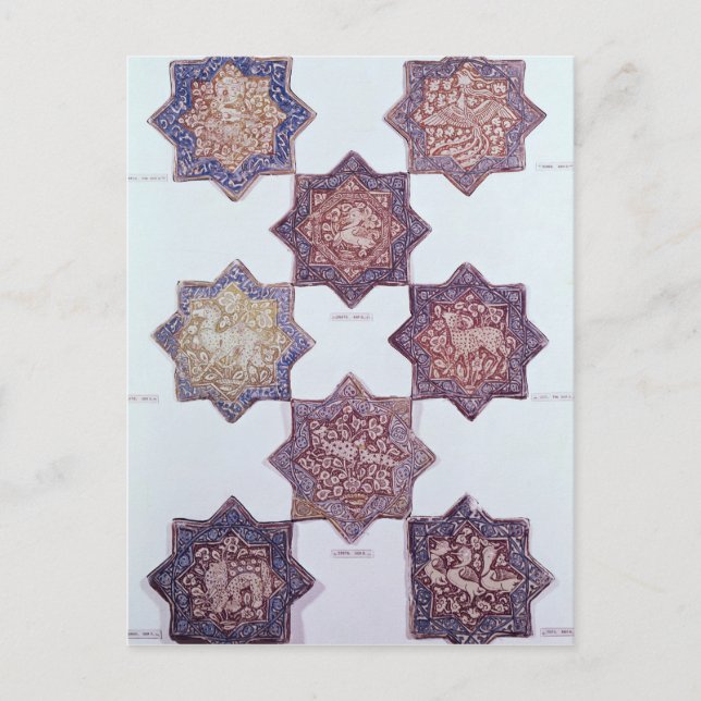 Postal Ocho azulejos adornados con animales (Anverso)