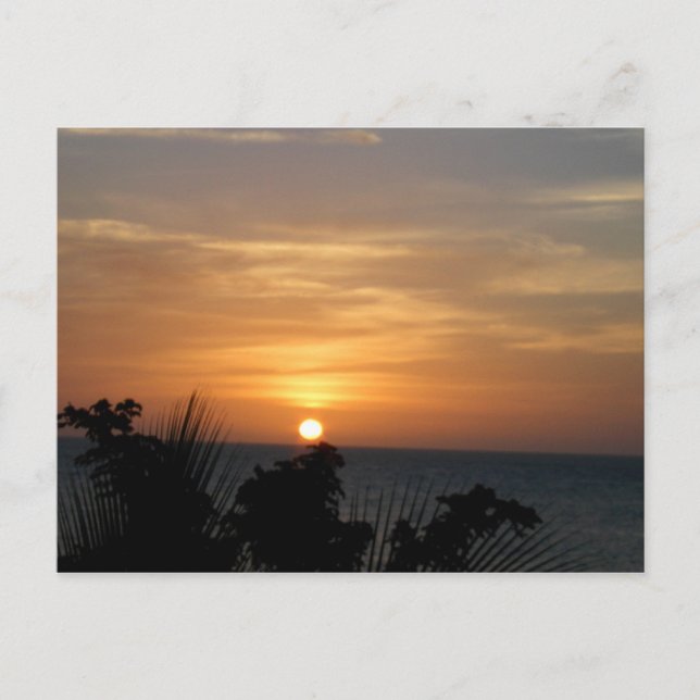 Postal Ocho Ríos Sunset en Jamaica (Anverso)