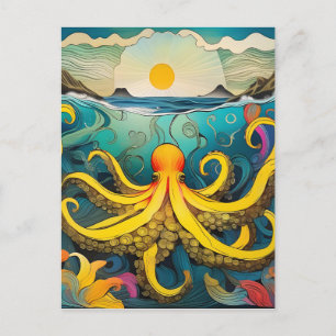 Postal Octopus amarillo